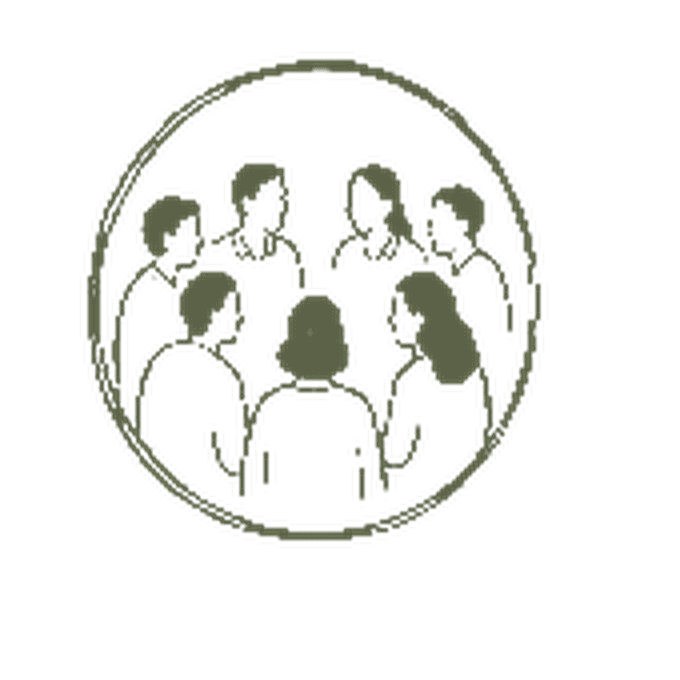 An intergenerational group gathered in a circle